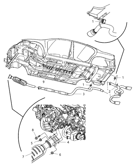 2005 Dodge Neon Converter Catalytic Diagram for 5278941AB