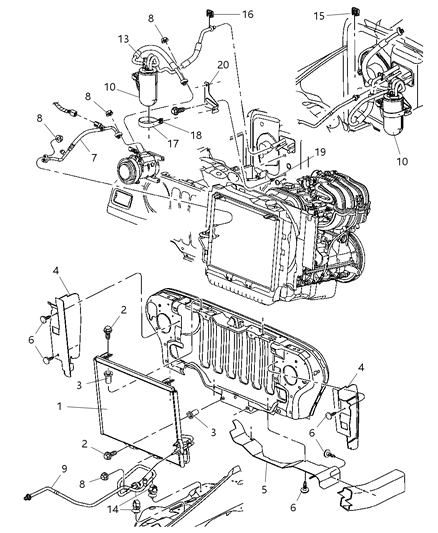 2005 Jeep Wrangler Line A/C Discharge Diagram for 55037579AC