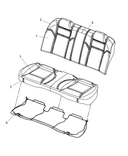 2012 Dodge Charger Rear Seat - Bench Diagram 1 - Thumbnail