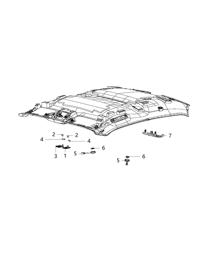2015 Dodge Challenger Lamps, Headliner Diagram