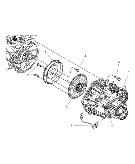 2005 Chrysler PT Cruiser Transaxle Assembly & Mounting Diagram 1 - Thumbnail