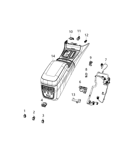 2018 Chrysler 300 Switch, Rear Diagram for 68256685AA
