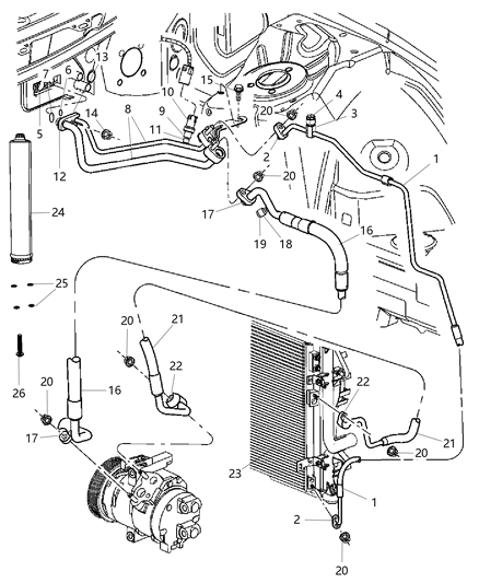 2011 Chrysler 300 Line A/C Suction And Liquid Diagram for 55038154AC