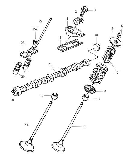 2000 Dodge Viper Tappet Hydraulic Roller Diagram for 5004042AA