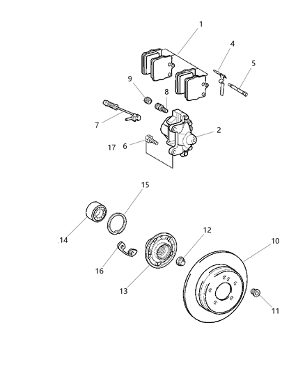 2006 Chrysler Crossfire Rotor Brake Diagram for 5098066AA