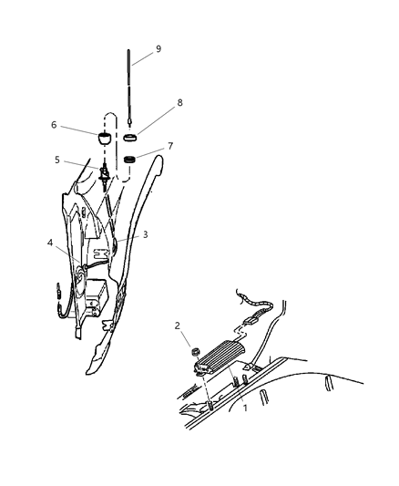 2000 Jeep Grand Cherokee Antenna Cable Diagram for 56038513AF