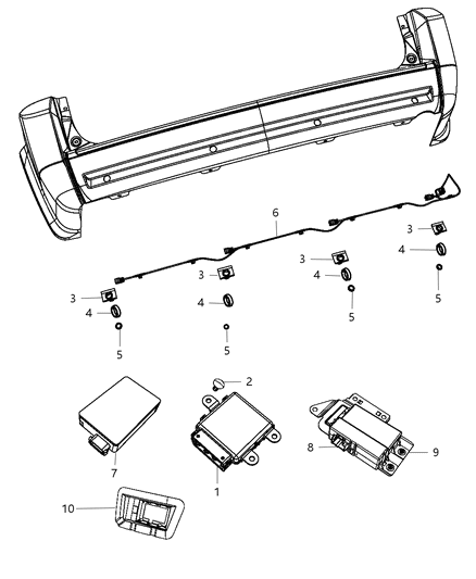 2011 Chrysler Town & Country Blind Spot Radar Diagram for 56038942AA