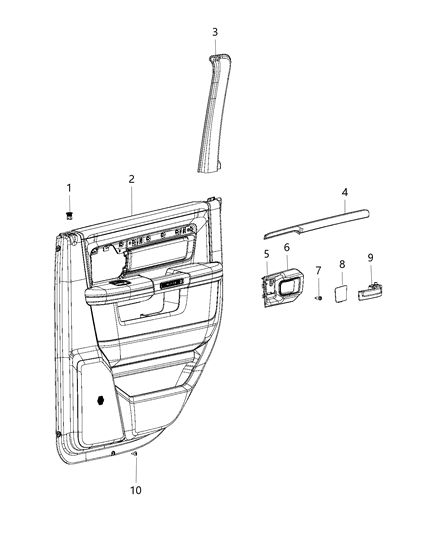 2018 Ram 3500 Cab Chassis Door Trim Panels Rear Diagram