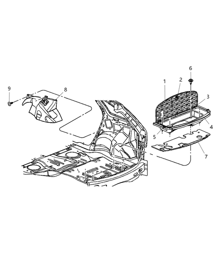 2008 Chrysler Pacifica Cargo Box, Rear Diagram for 1CD551J3AA