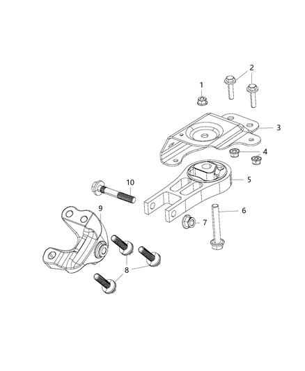 2017 Chrysler 200 Engine Mounting Front / Rear Diagram 3 - Thumbnail