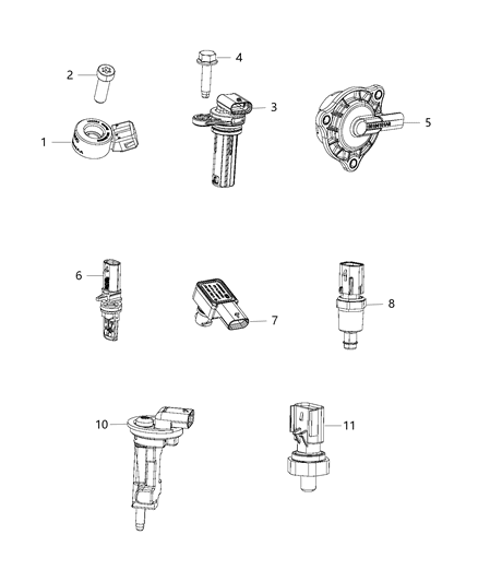 2015 Jeep Cherokee Sensors, Engine Diagram 3 - Thumbnail