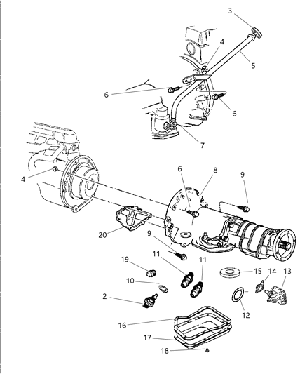2001 Dodge Dakota Case & Related Parts & Extension Diagram 1 - Thumbnail