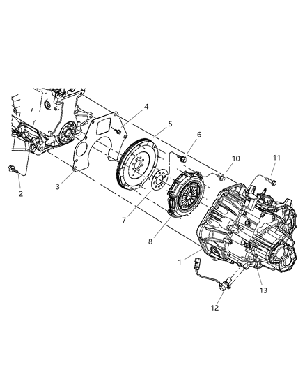 2005 Chrysler PT Cruiser Transaxle Assembly & Mounting Diagram 2 - Thumbnail