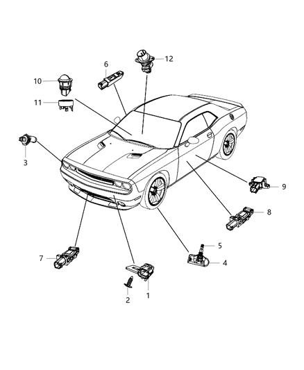 2013 Dodge Challenger Impact Sensor Diagram for 4896086AA