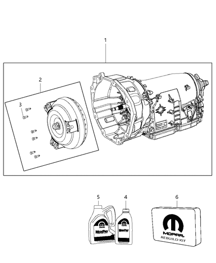 2013 Chrysler 300 Transmission Kit With Torque Converter Diagram for 68003110AI