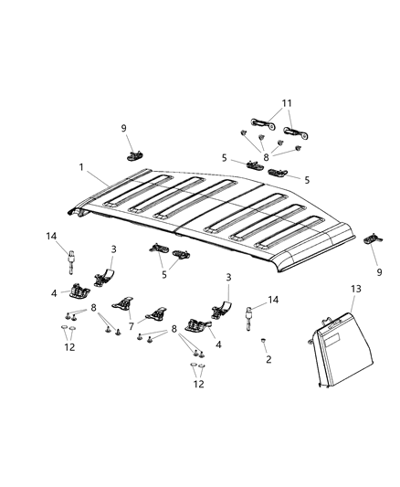 2020 Jeep Wrangler Hard Top Attaching Parts Diagram