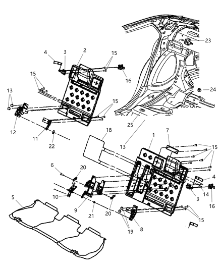 2008 Dodge Challenger Outer Belt Assembly Nut, Rear Diagram for 6504537