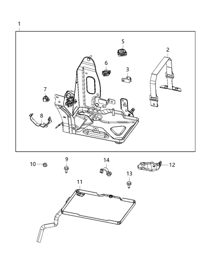 2021 Jeep Compass Tray And Support, Battery Diagram 2 - Thumbnail
