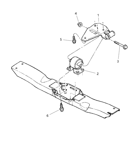 1998 Jeep Grand Cherokee Engine Mounting, Rear Diagram 1 - Thumbnail