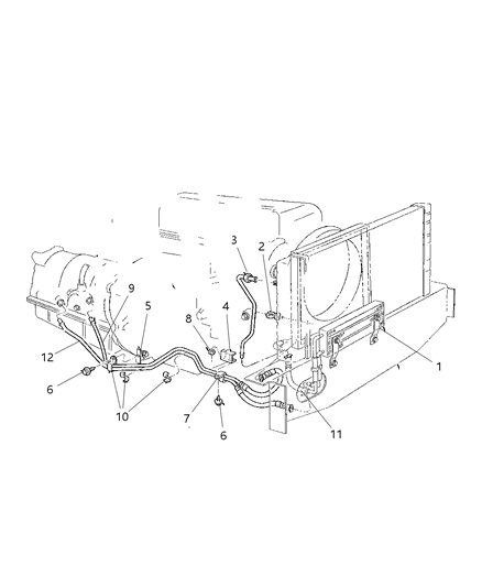 1999 Jeep Cherokee Transmission Oil Cooler & Lines Diagram 2 - Thumbnail