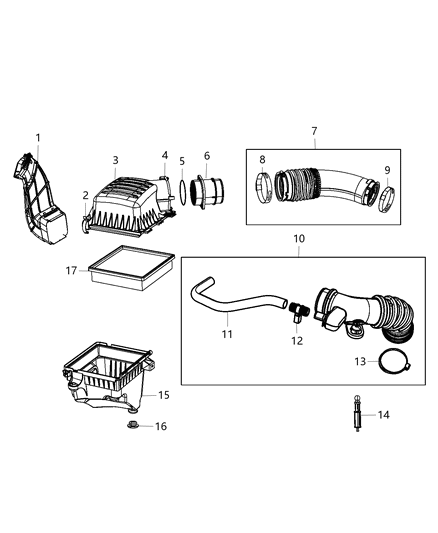 2017 Jeep Grand Cherokee Air Tube Diagram for 68088275AC