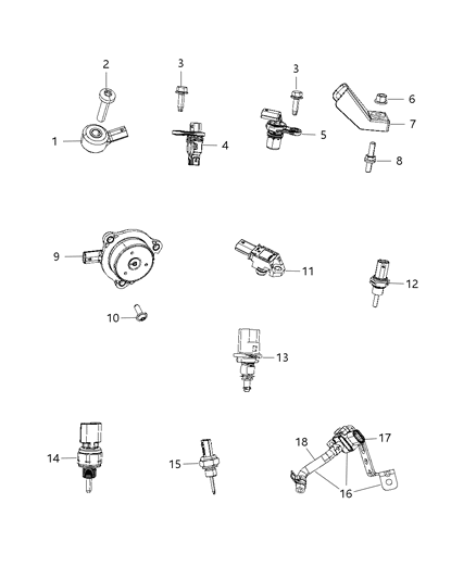 2019 Jeep Wrangler Sensors, Engine Diagram 2 - Thumbnail