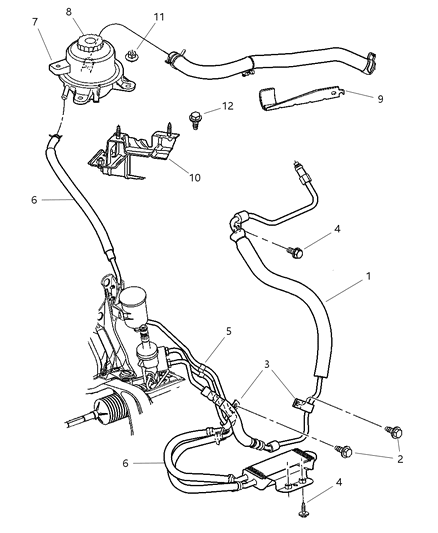 2001 Dodge Caravan Power Steering Hoses Diagram 3 - Thumbnail
