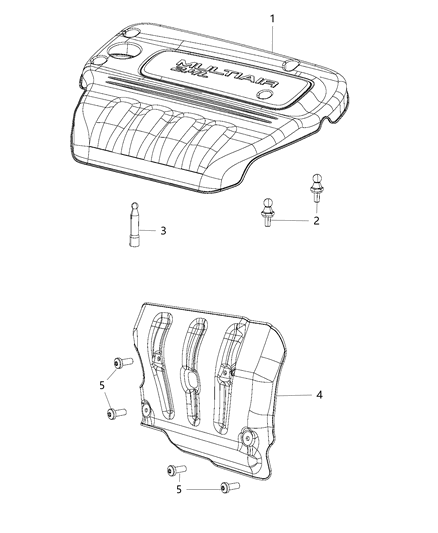 2016 Jeep Cherokee Engine Cover & Related Parts Diagram 5 - Thumbnail
