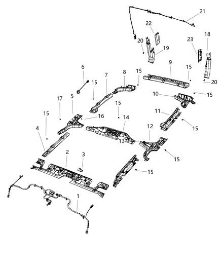 2018 Jeep Wrangler Lower Quarter Trim Nut Diagram for 6512432AA