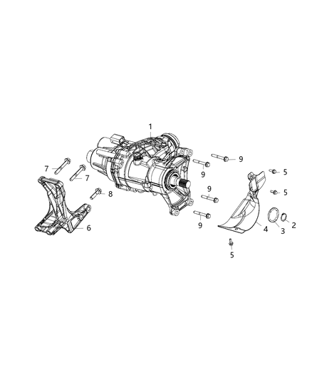2017 Jeep Renegade Bracket Transfer Case Control Diagram for 68254958AA