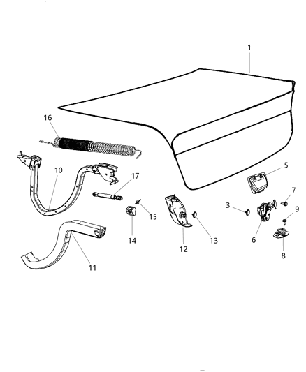 2014 Dodge Charger Latch Deck Lid Diagram for 5056268AD