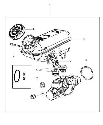 2008 Dodge Grand Caravan Master Cylinder Seal Diagram for 68002156AA