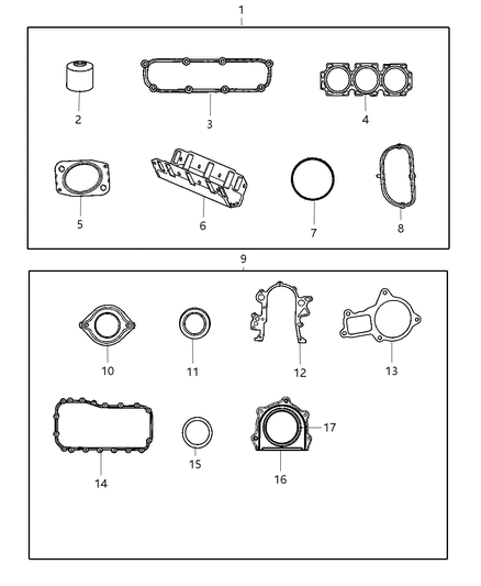 2007 Chrysler Pacifica Gasket Packages - Engine Diagram 1 - Thumbnail
