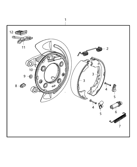 2020 Ram 3500 Cab Chassis Park Brake Assembly, Rear Disc Diagram