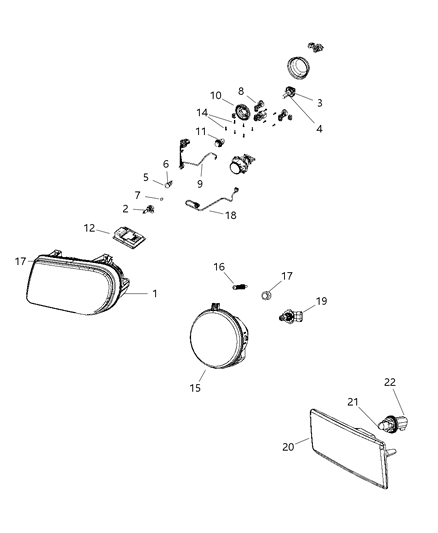 2008 Chrysler 300 Lamp Front Fog Refer To Callout #23 Diagram for 4805859AA