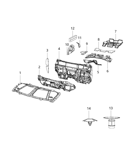 2016 Jeep Patriot Silencer Spare Tire Well Diagram for 4680622AB