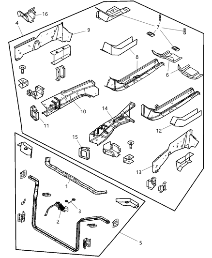 2004 Chrysler Pacifica Bumper Jounce Diagram for 4743432AB
