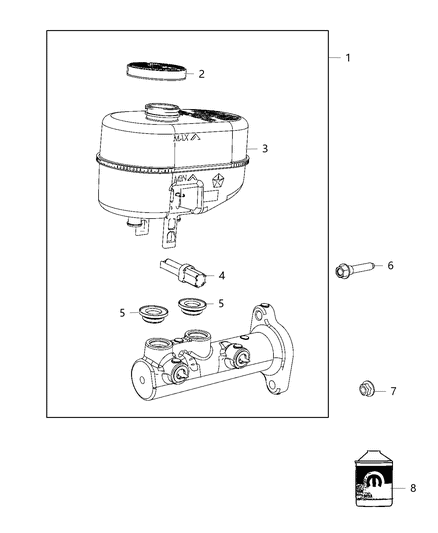 2020 Ram 3500 Cab Chassis Brake Master Cylinder Diagram 1 - Thumbnail