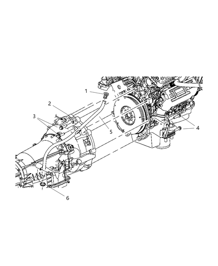 2007 Dodge Nitro Transmission Oil Fill Tube & Mounting & Vent Hose Diagram 1 - Thumbnail