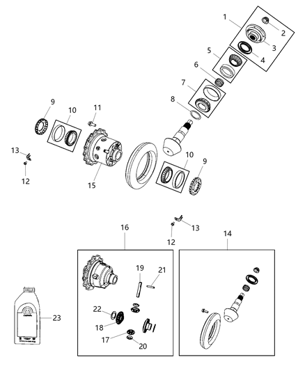 2020 Ram 2500 Differential Assembly, Rear Diagram 1 - Thumbnail