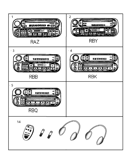 2003 Dodge Ram 1500 Radio AM/FM With CD And Equalizer Diagram for 56038622AC