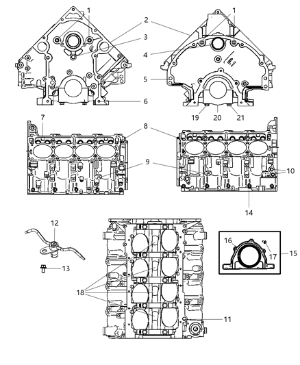 2009 Dodge Challenger Engine Short Block See Note Diagram for RL159561AD