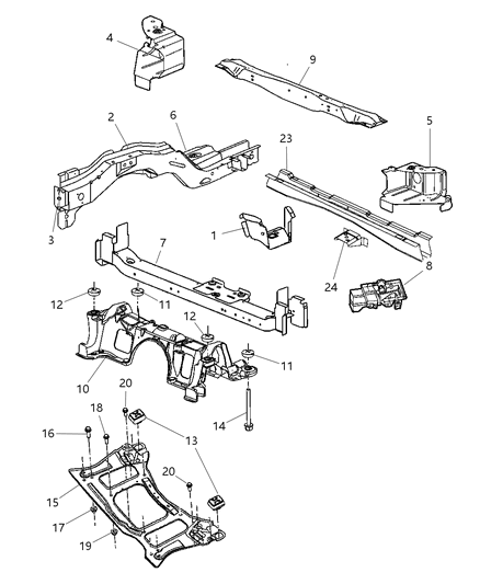 2003 Dodge Caravan Reservoir, Vacuum (Serviced In Battery Tray-4716740) Diagram for BA034500EX