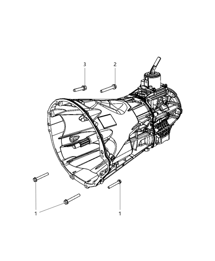 2008 Jeep Wrangler Mounting Bolts of Manual Transmission Diagram