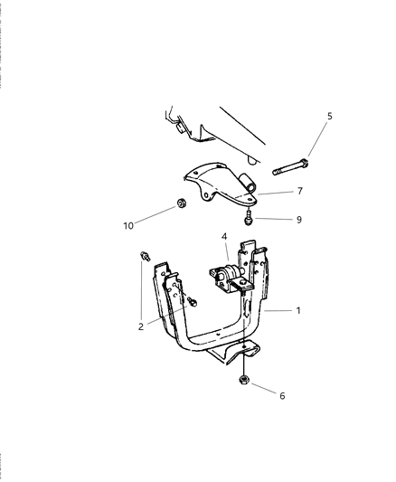 1997 Dodge Ram Van Rear Bracket Diagram for 52019760