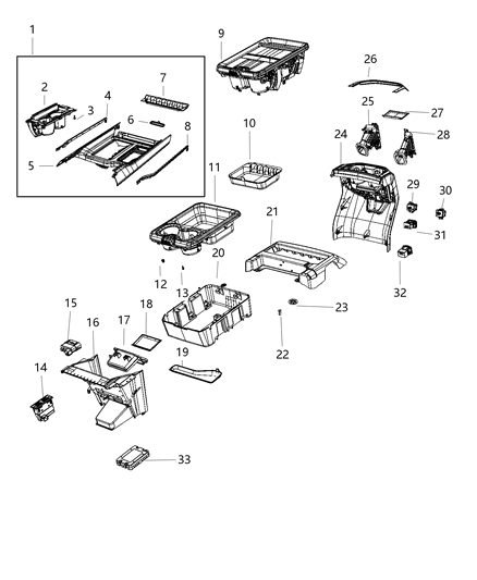 2021 Ram 1500 Rear Cover, Blue Diagram for 6EG632C5AB