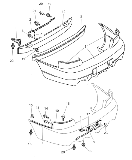 1997 Dodge Avenger Bolt Bumper Diagram for MR264166