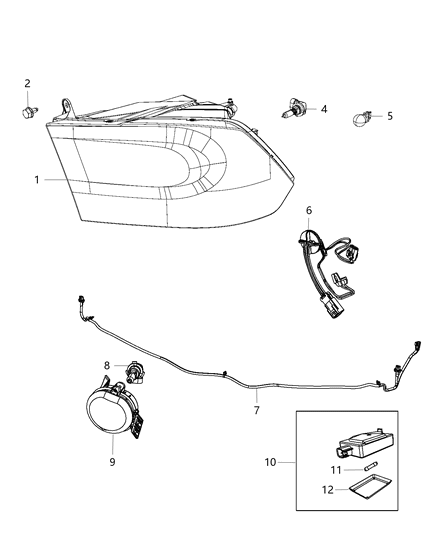 2015 Ram 3500 Cab Chassis Lamps, Front Diagram 1 - Thumbnail