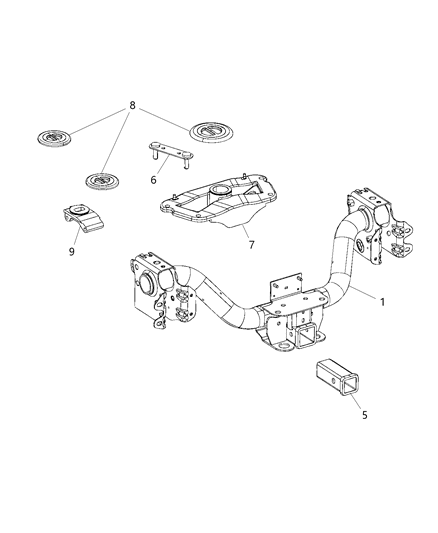 2020 Ram 3500 Pickup Tow Hooks & Hitches, Rear Diagram