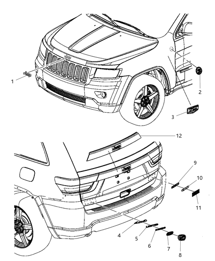 2011 Jeep Grand Cherokee Nameplate [Crd (Common Rail Diesel) ] Diagram for 55157095AC
